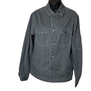 Outdoor research men’s winter deadpoint jacket grey denim flannel lined outdoor